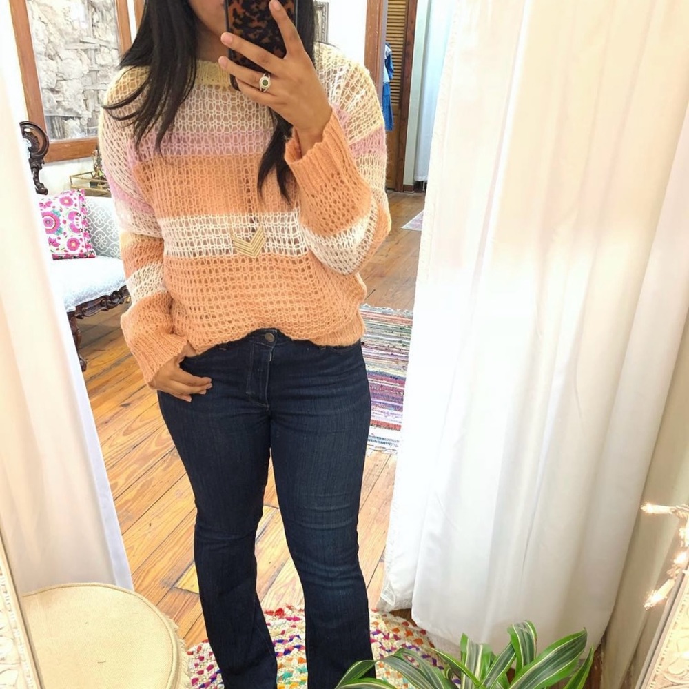 Cotton Candy Crochet Sweater